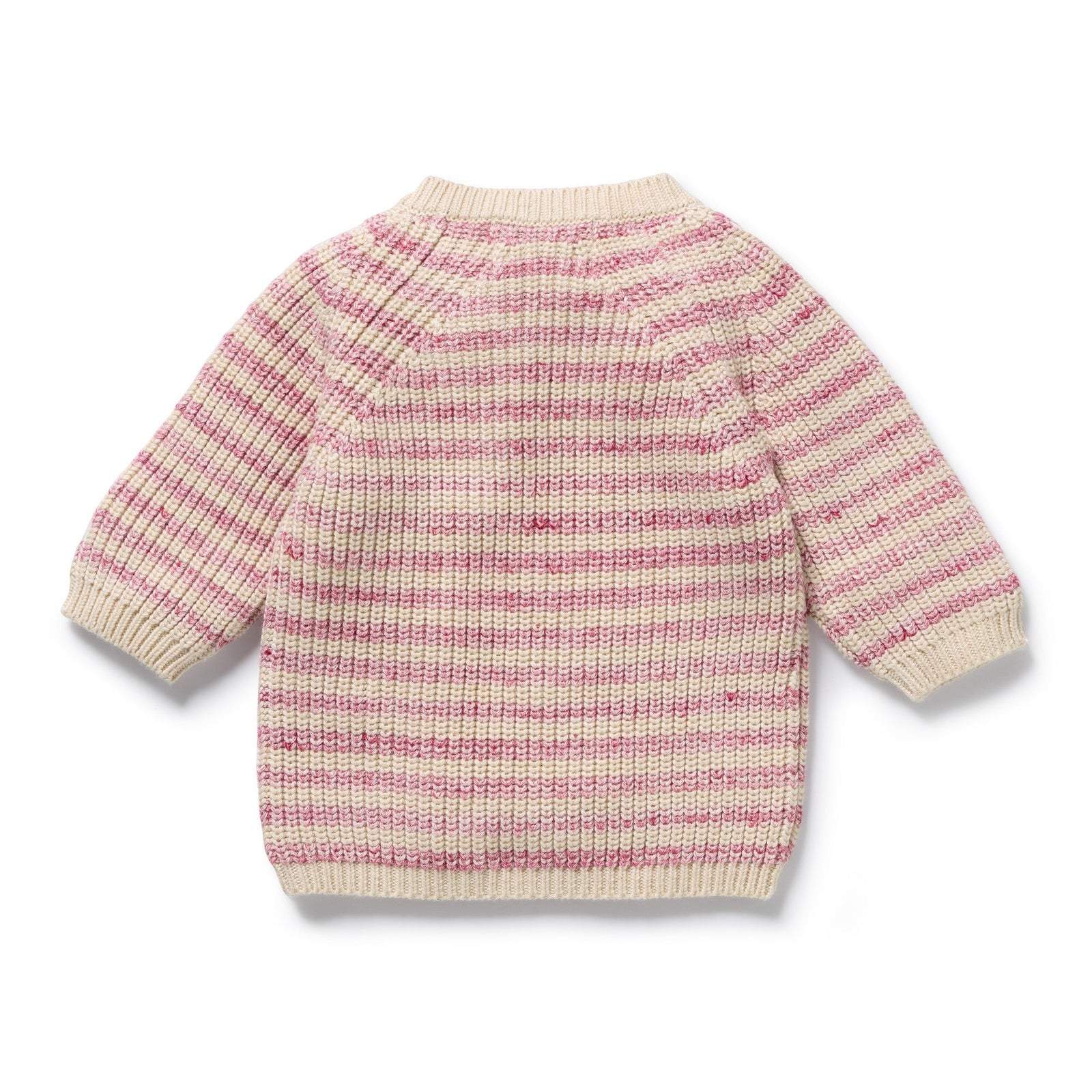 Rhubarb & Cream Organic Knitted Stripe Kimono Cardigan