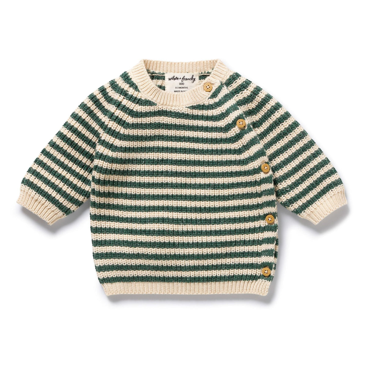 Clover Organic Knitted Stripe Kimono Cardigan