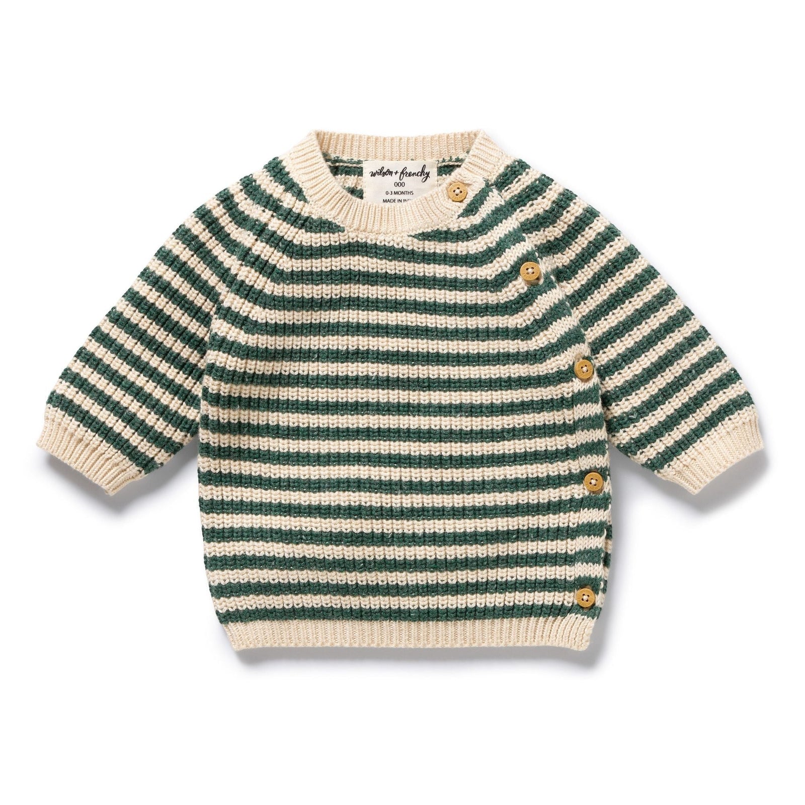 Clover Organic Knitted Stripe Kimono Cardigan