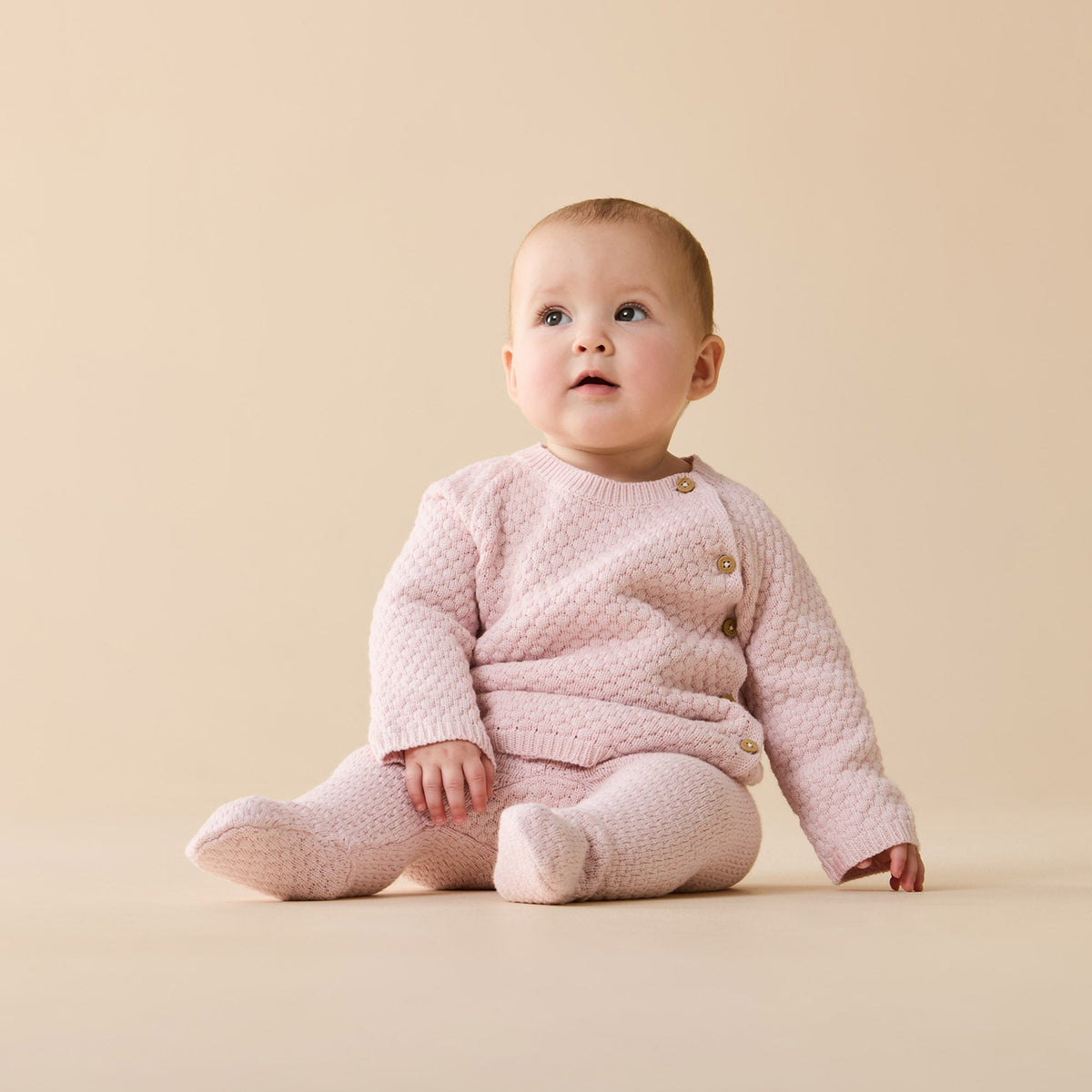 Marshmallow Organic Knitted Bubble Kimono Cardigan
