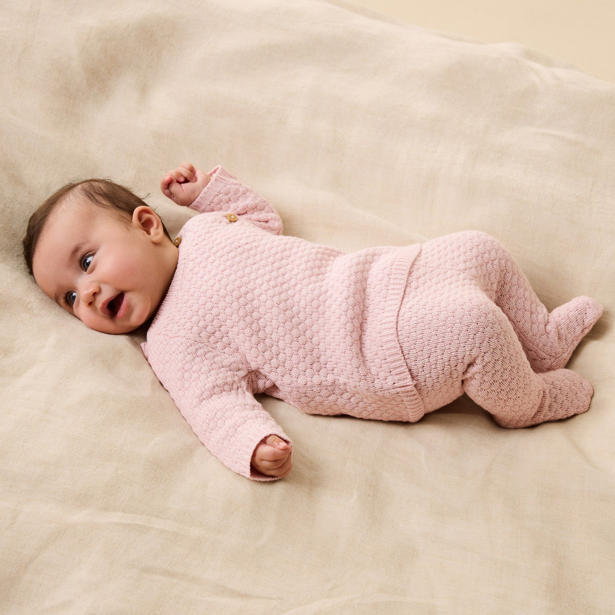 Marshmallow Organic Knitted Bubble Kimono Cardigan