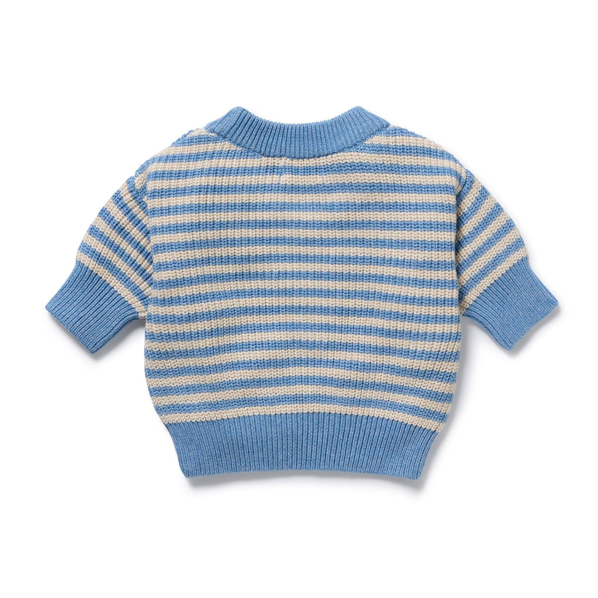 Frosted Blue Organic Knitted Stripe Jumper