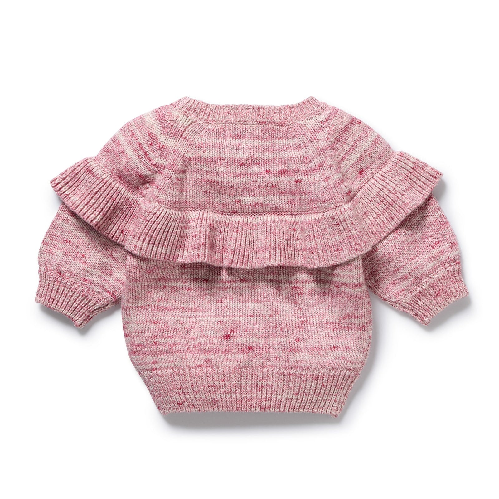 Rhubarb & Cream Organic Knitted Ruffle Jumper