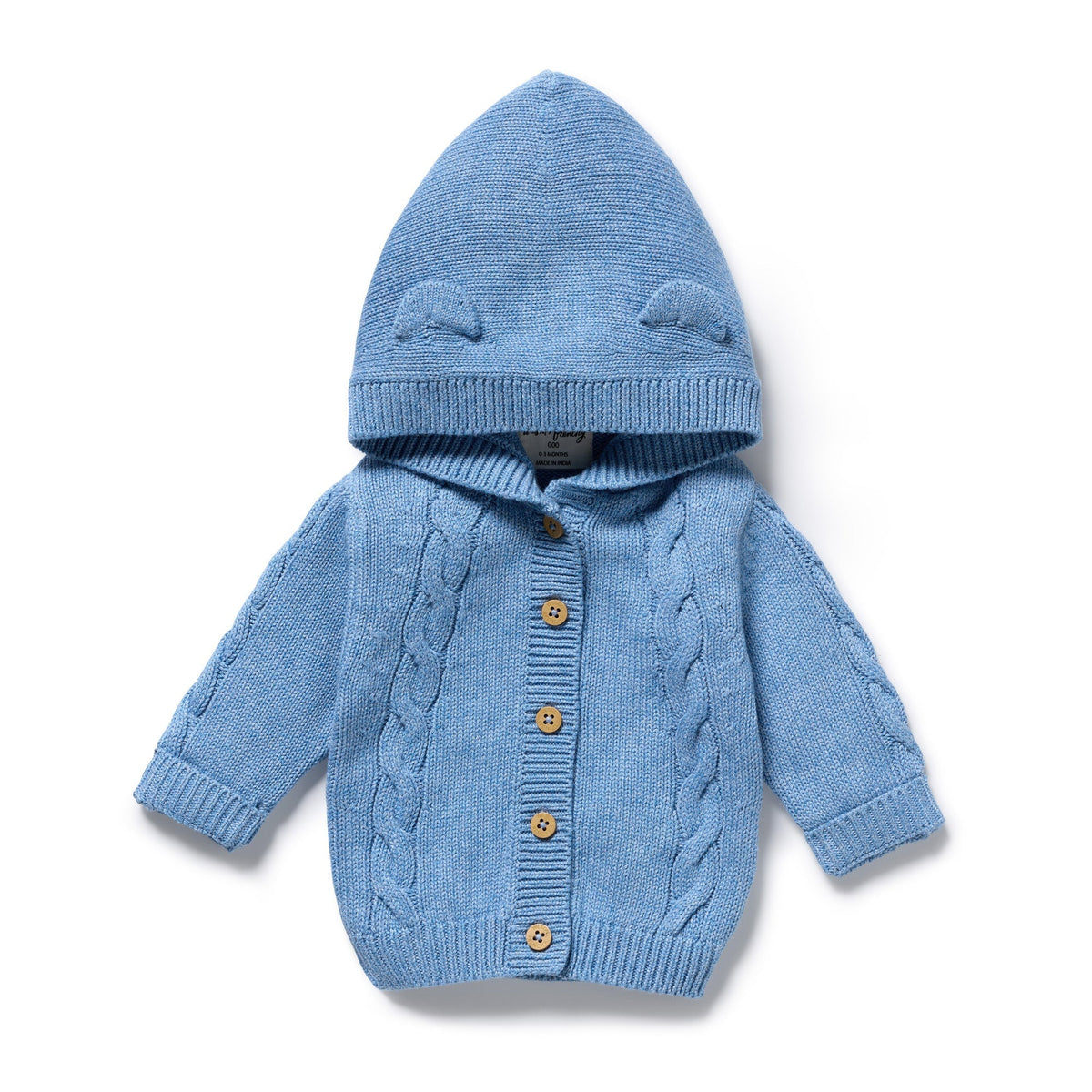 Frosted Blue Organic Knitted Cable Jacket