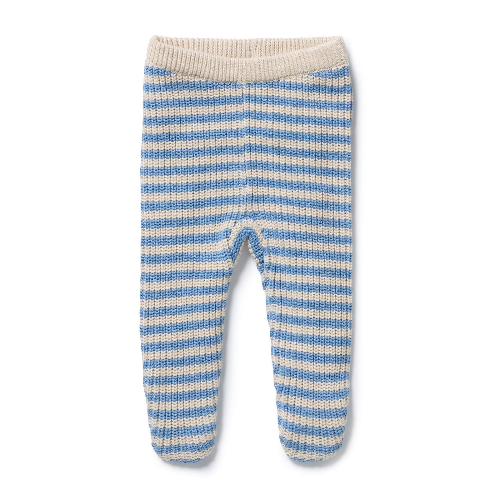 Frosted Blue Organic Knitted Legging with Feet