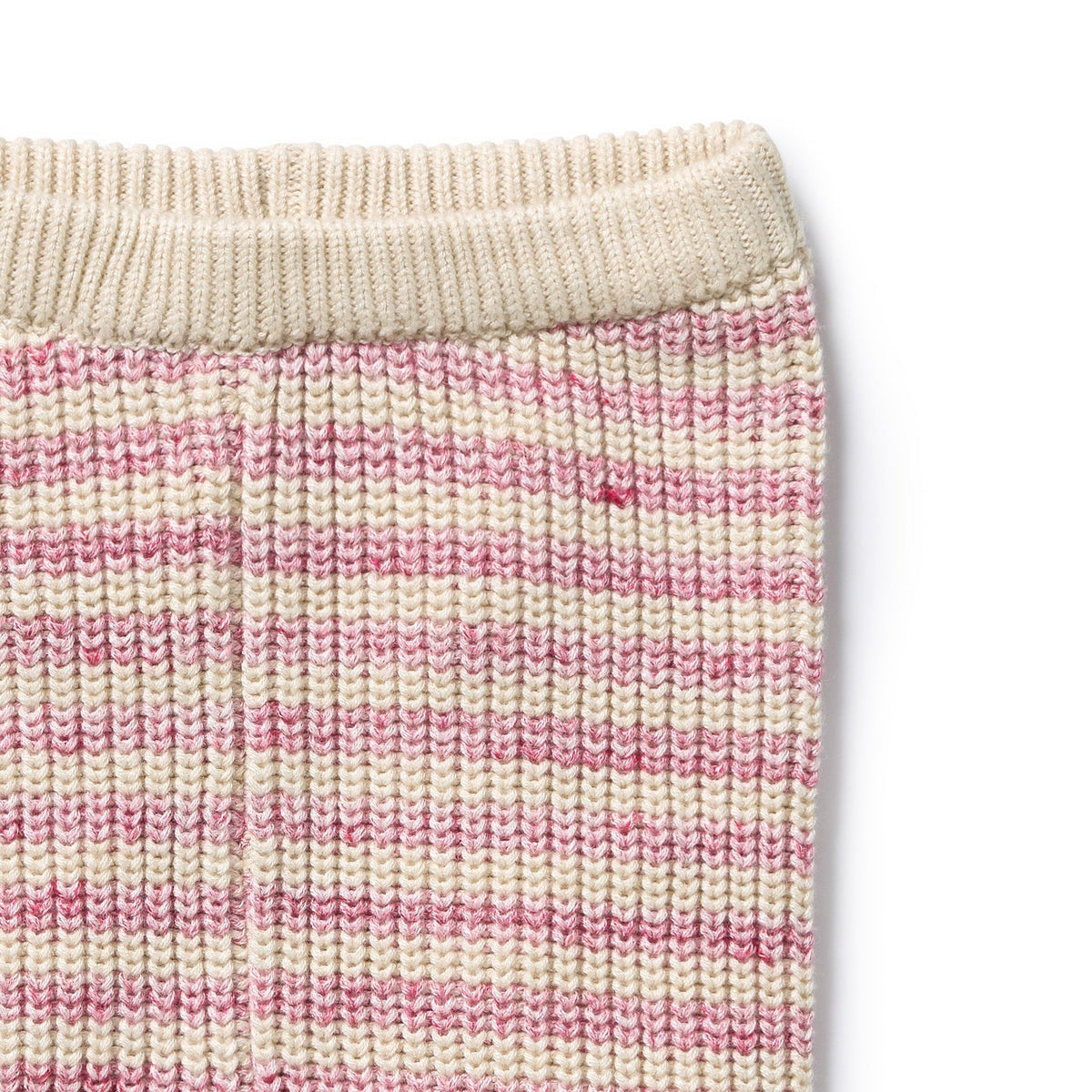 Rhubarb & Cream Organic Knitted Stripe Legging with Feet