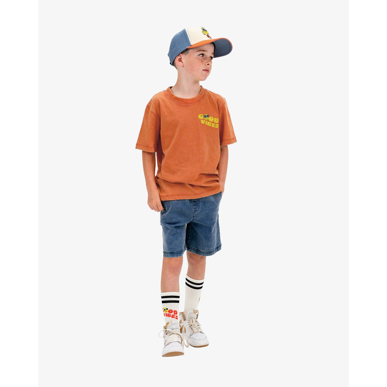 Washed Orange Good Vibes Guy Tee