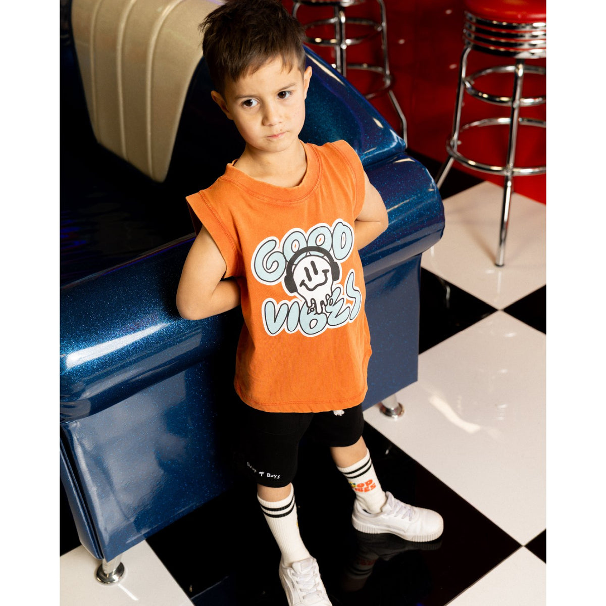 Washed Orange Good Vibes Tank