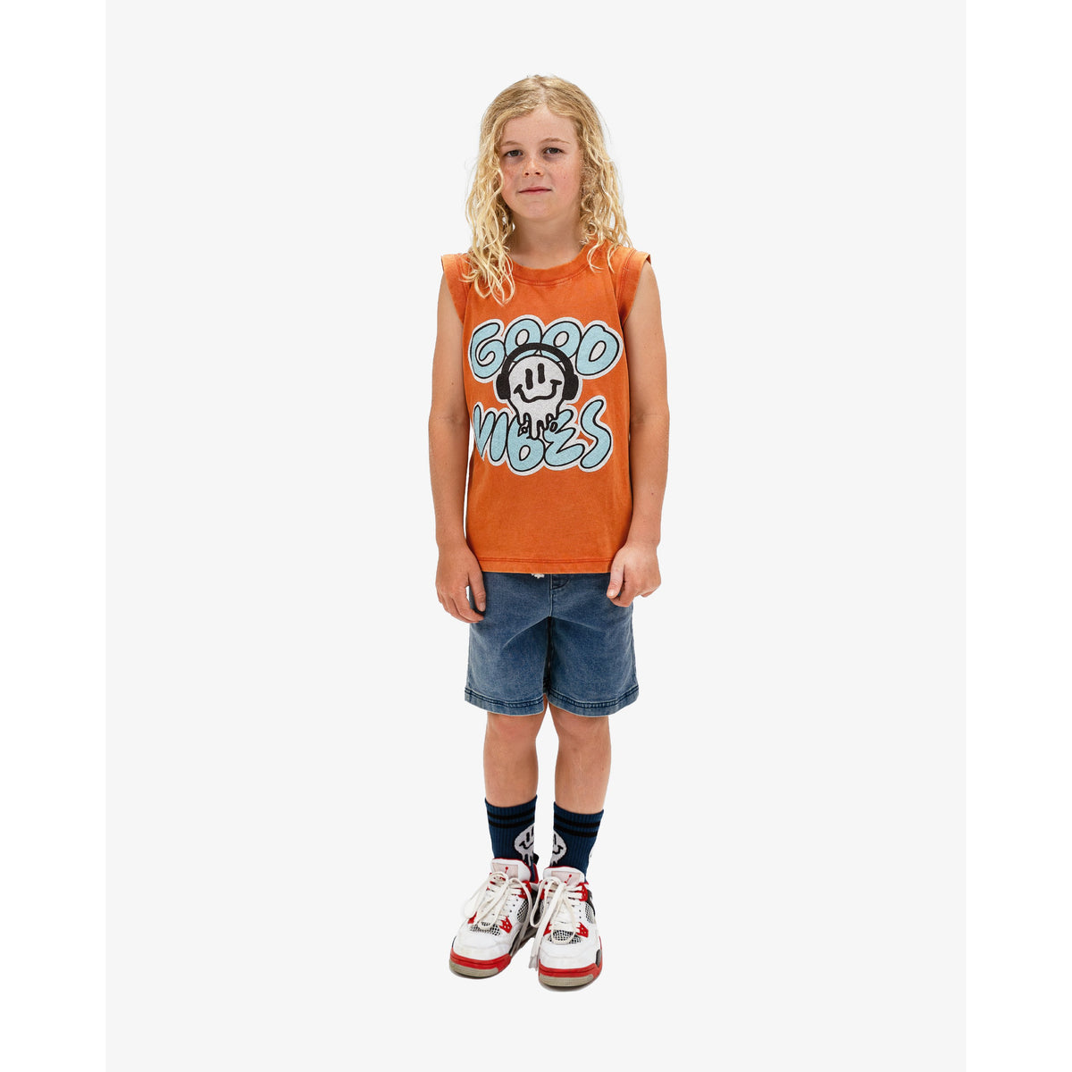 Washed Orange Good Vibes Tank