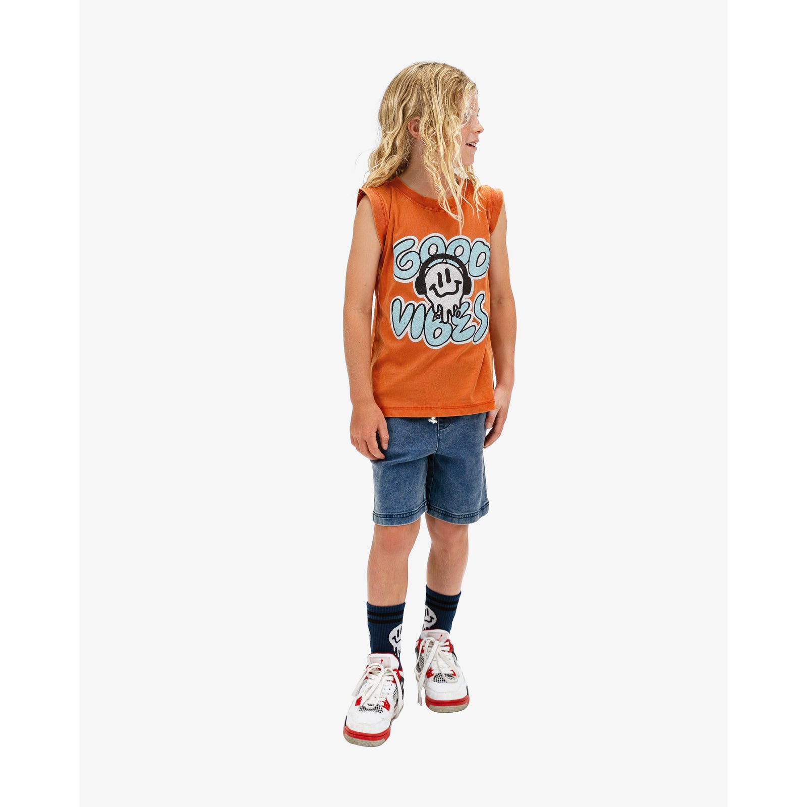 Washed Orange Good Vibes Tank