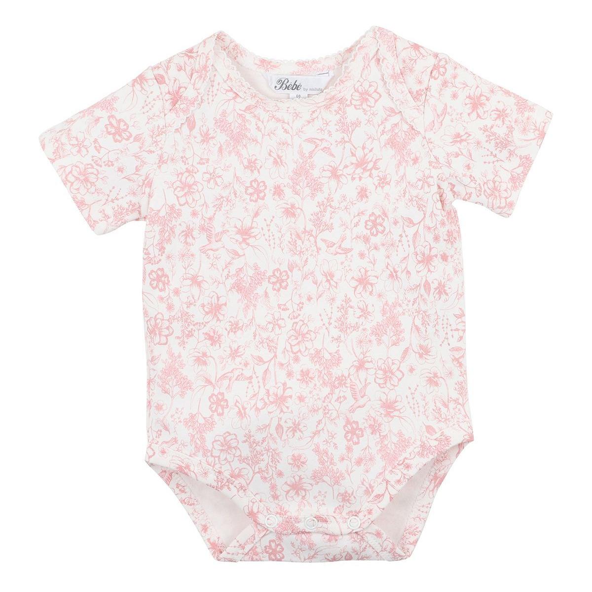 Amelie Bird Print Ss Bodysuit