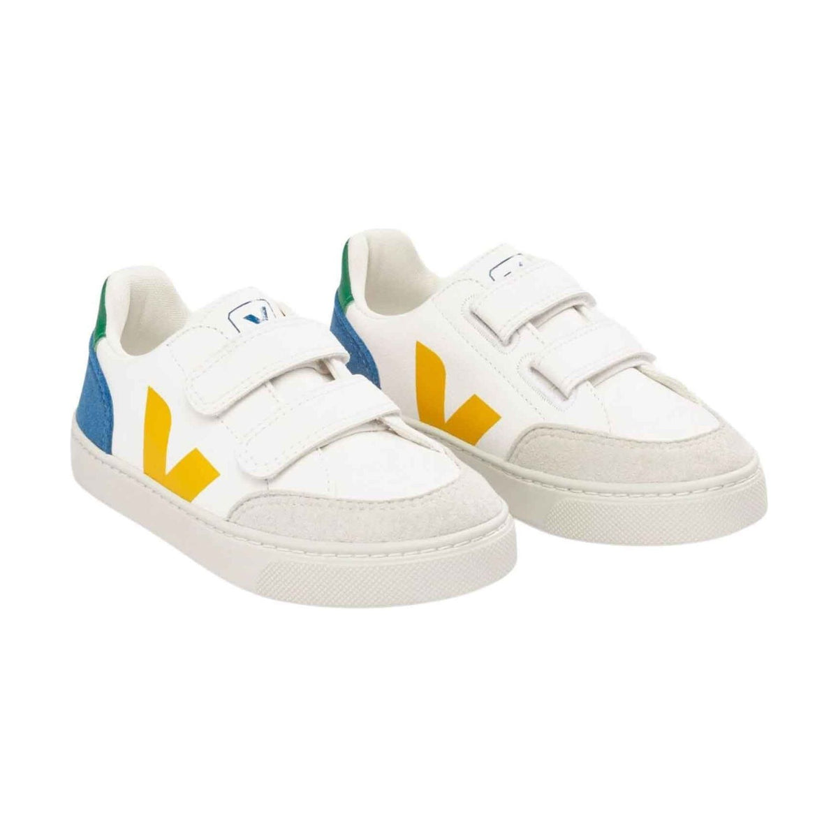 V-12 Chromefree Leather White Multico Indigo