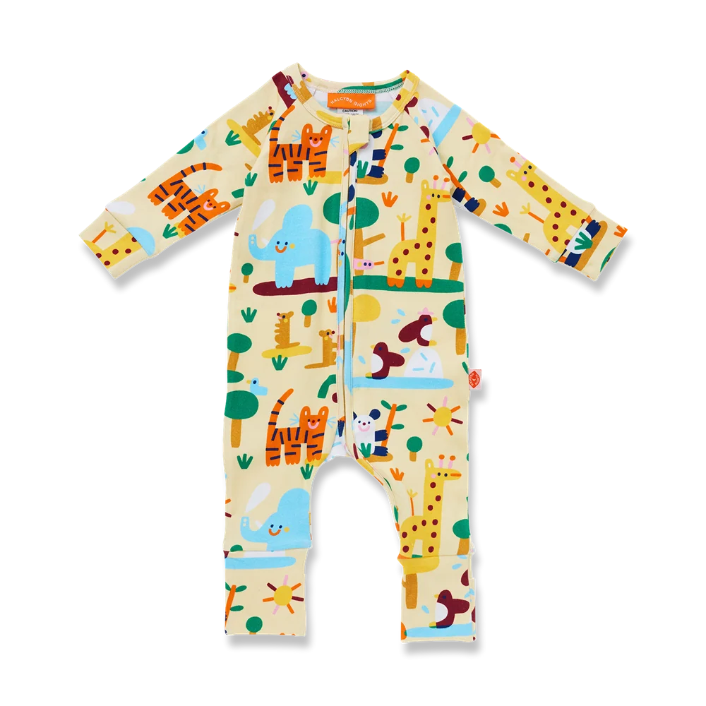 Long Sleeve Romper - Zoo Crew