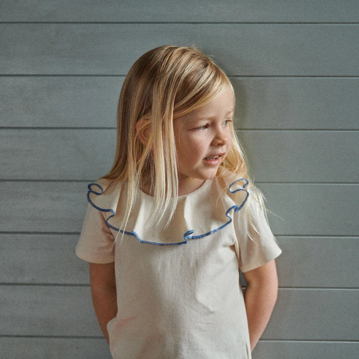 Short Sleeve Tate Ruffle Top - Natural