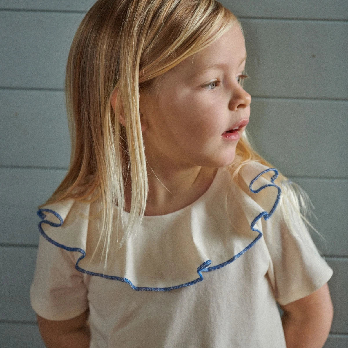 Short Sleeve Tate Ruffle Top - Natural