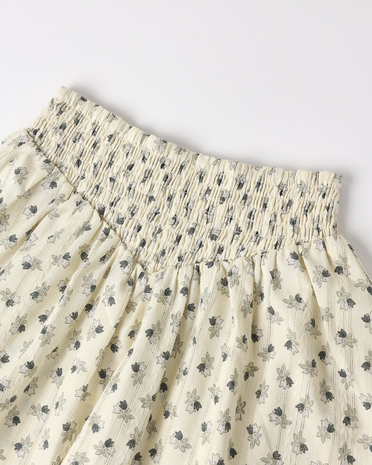 Smocked V Mini Skirt Vintage Fleur