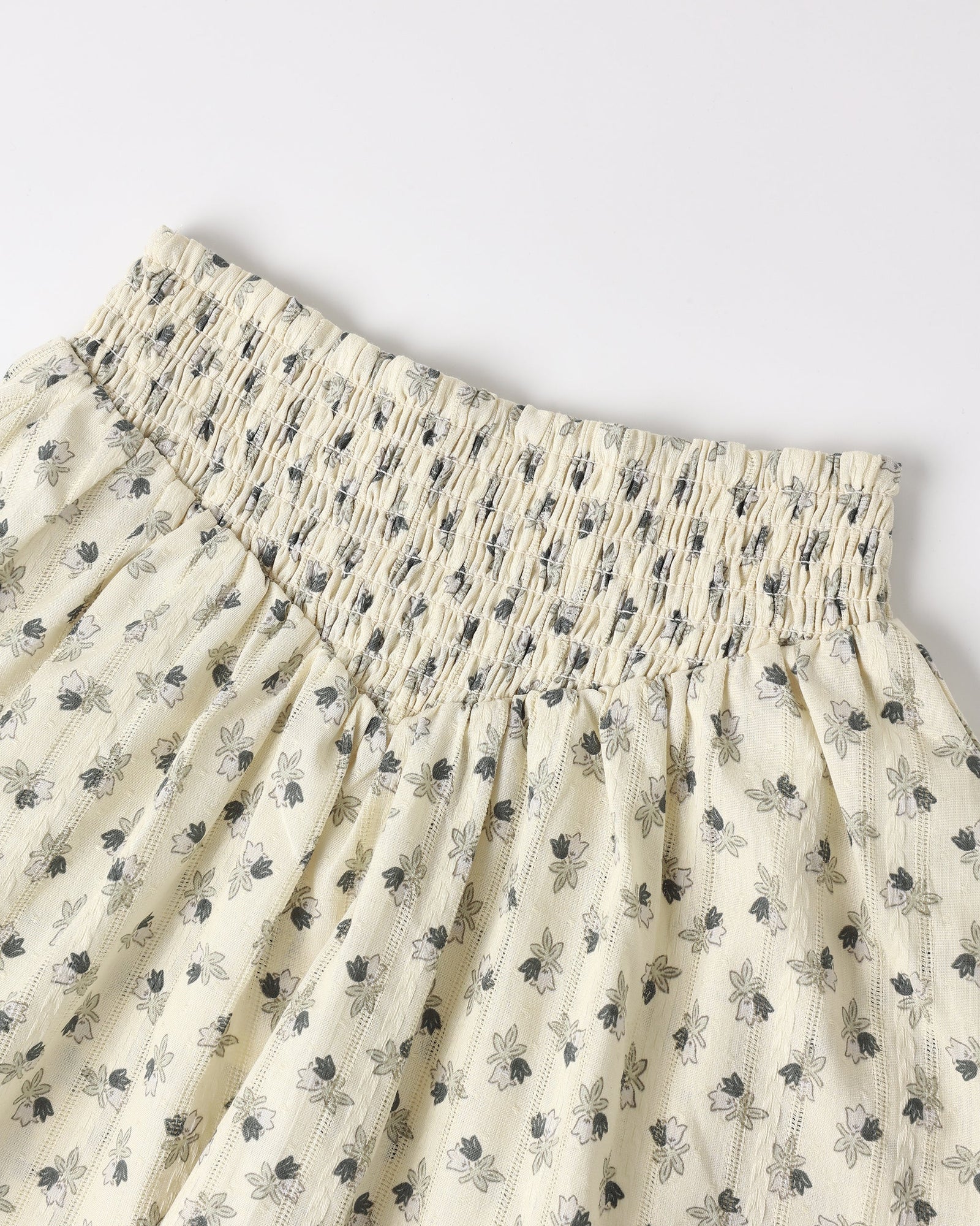 Smocked V Mini Skirt Vintage Fleur