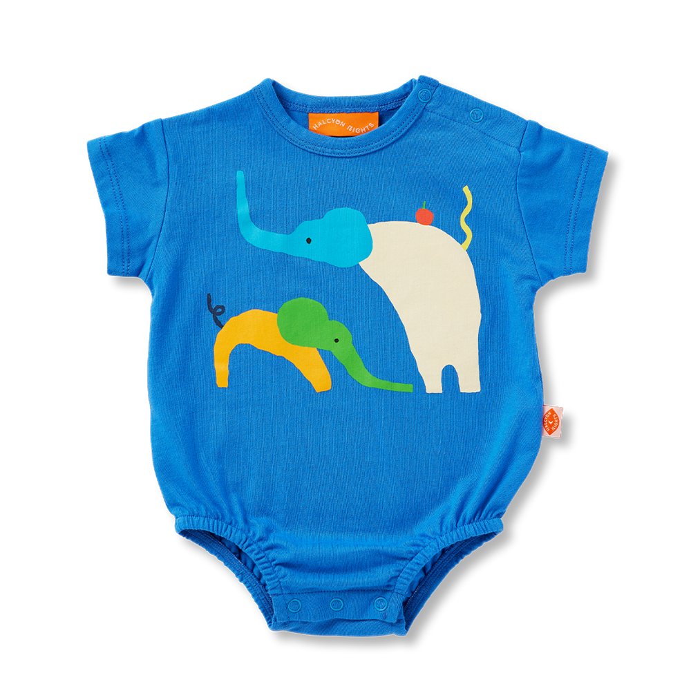 Happy Herd Blue Short Sleeve Bodysuit