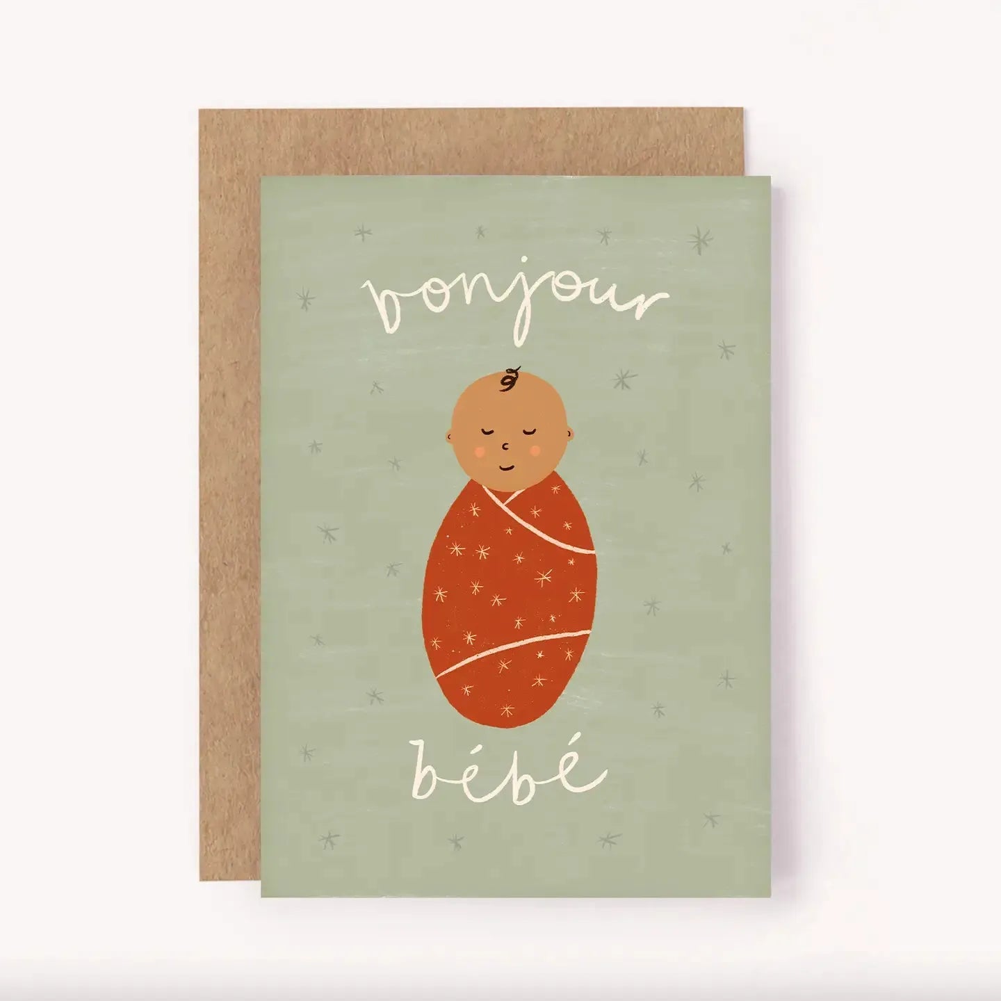 Bonjour Bebe Card Mint L- New Baby