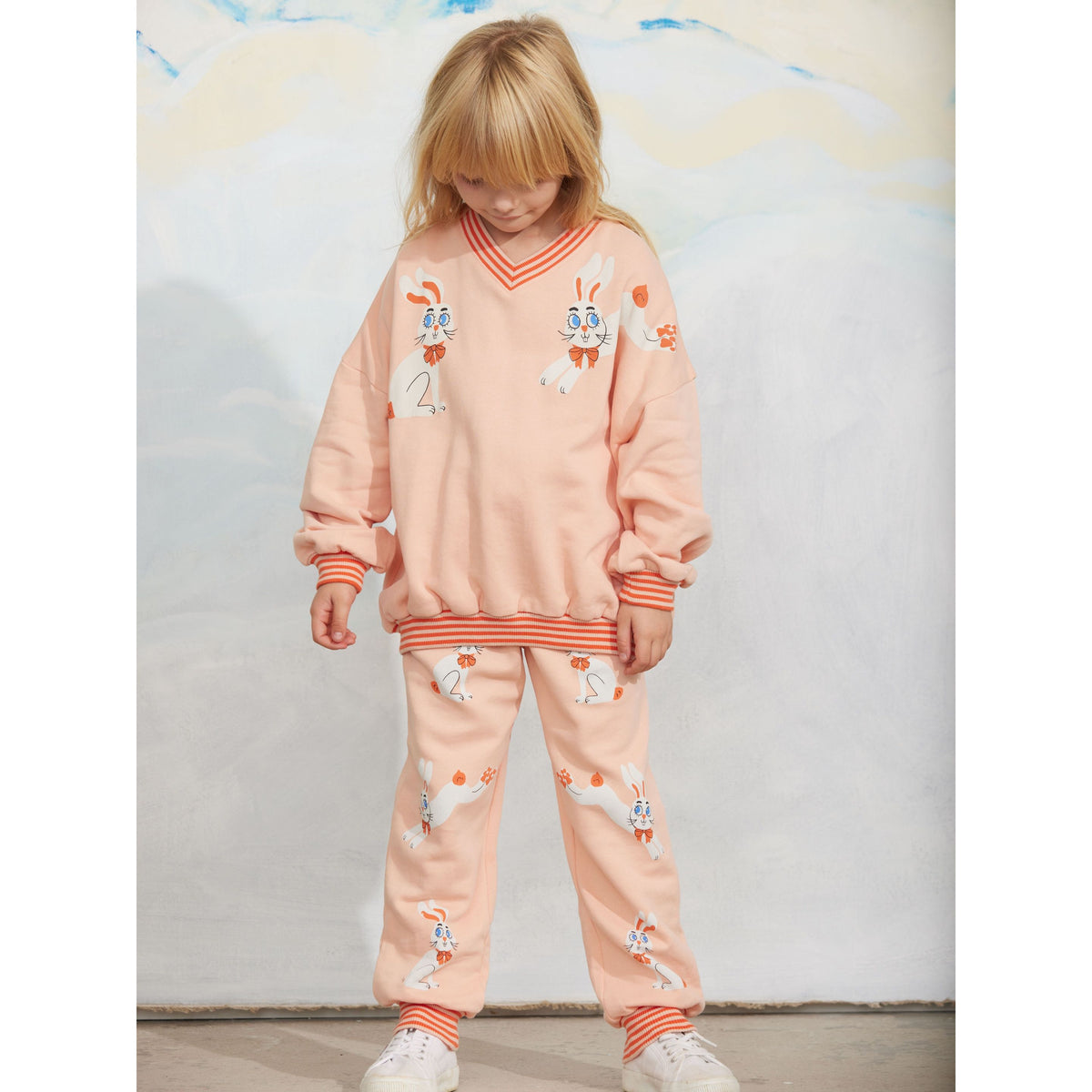 Rabbit Cuffed Sweatpants - Pink