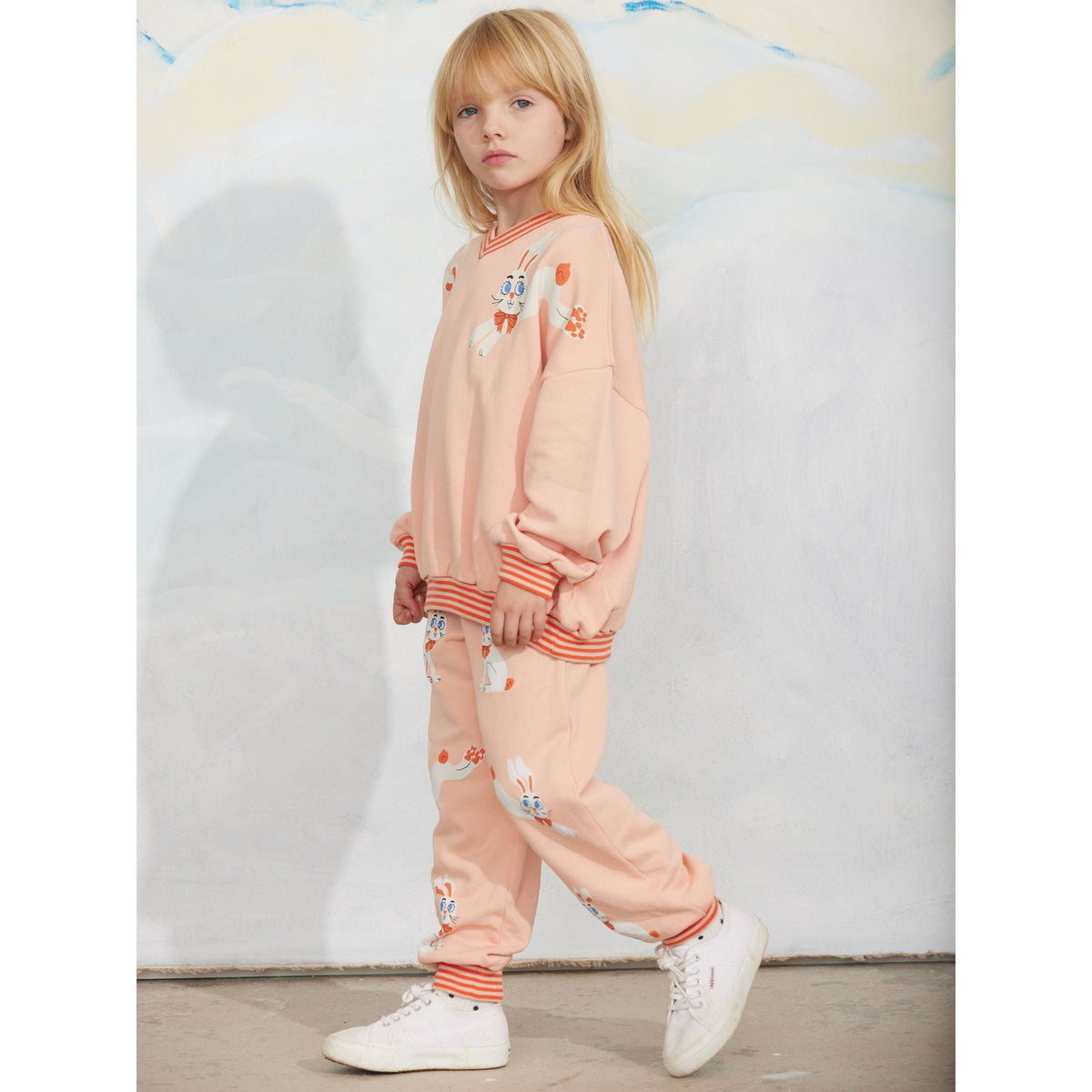 Rabbit Cuffed Sweatpants - Pink