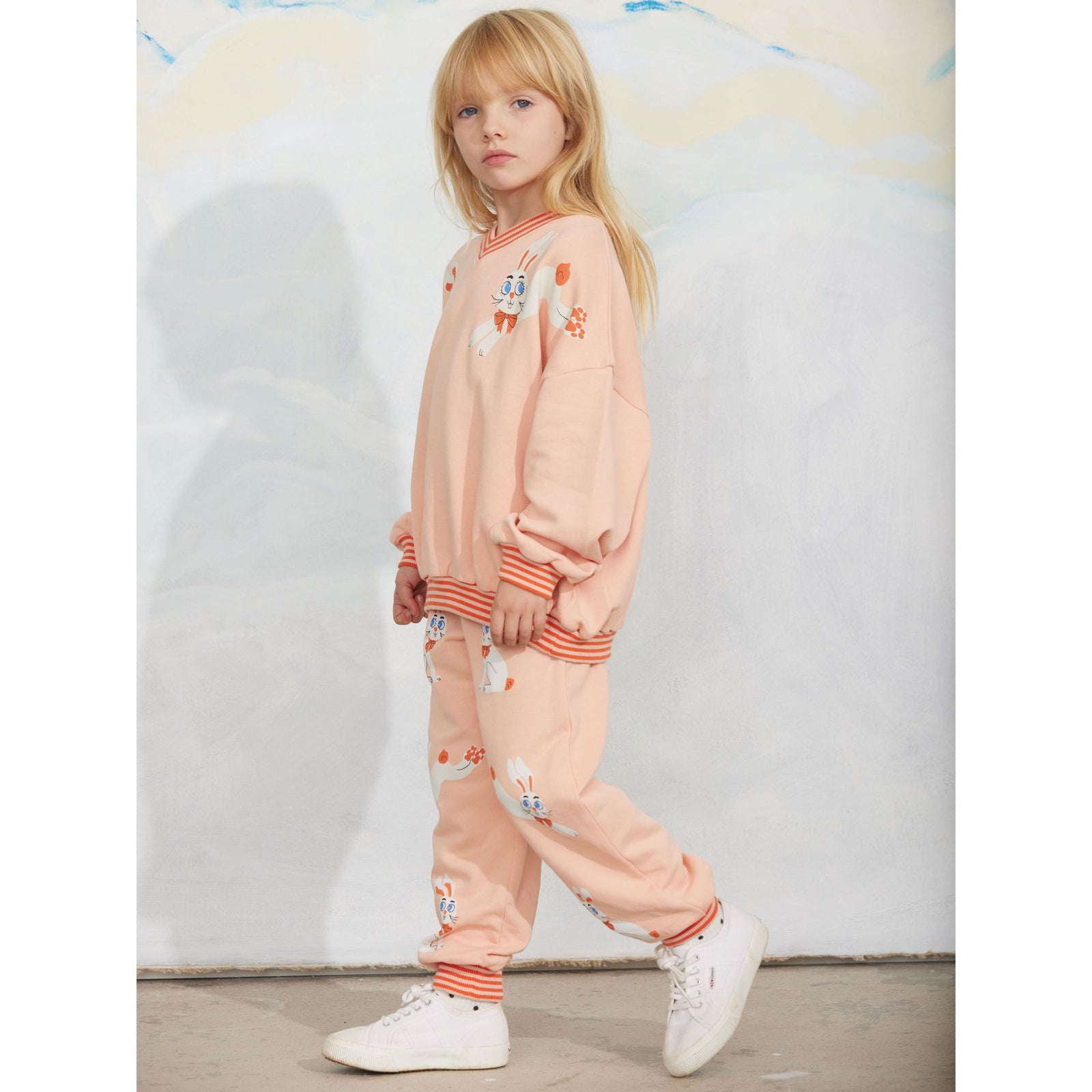 Rabbit Cuffed Sweatpants - Pink
