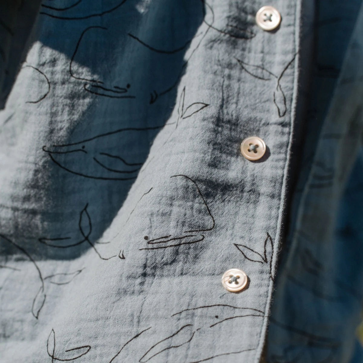 Seren Set Muslin - Blue Whale Print