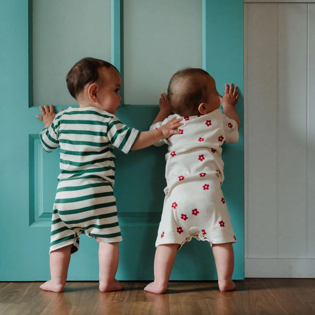 Summer Sleepy Suit - Peppermint Holiday Stripe