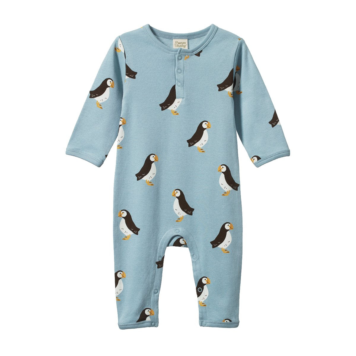Henley Pyjama Suit - Puffin Print
