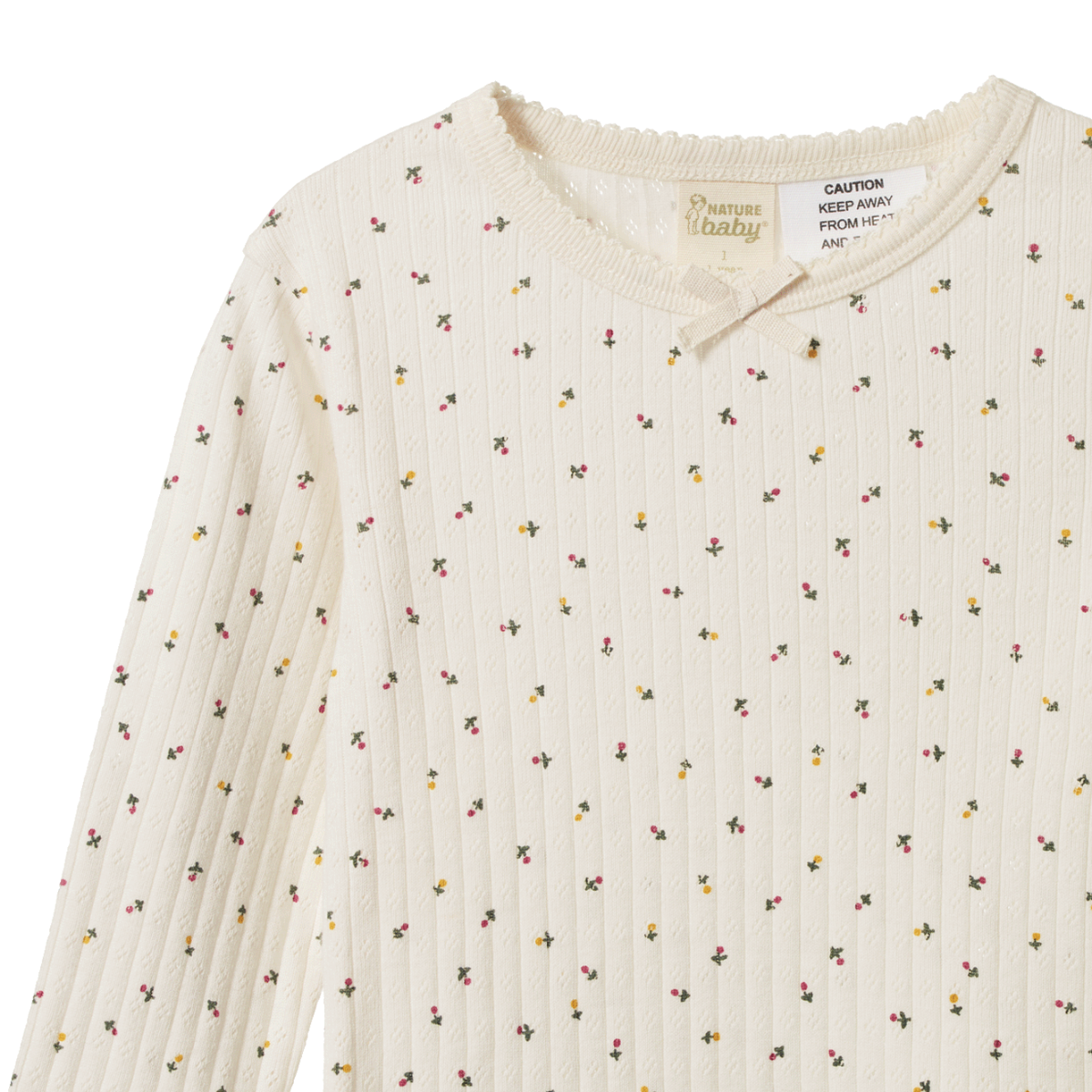 Long Sleeve Pjama Set Pointelle - Aster Floral Print