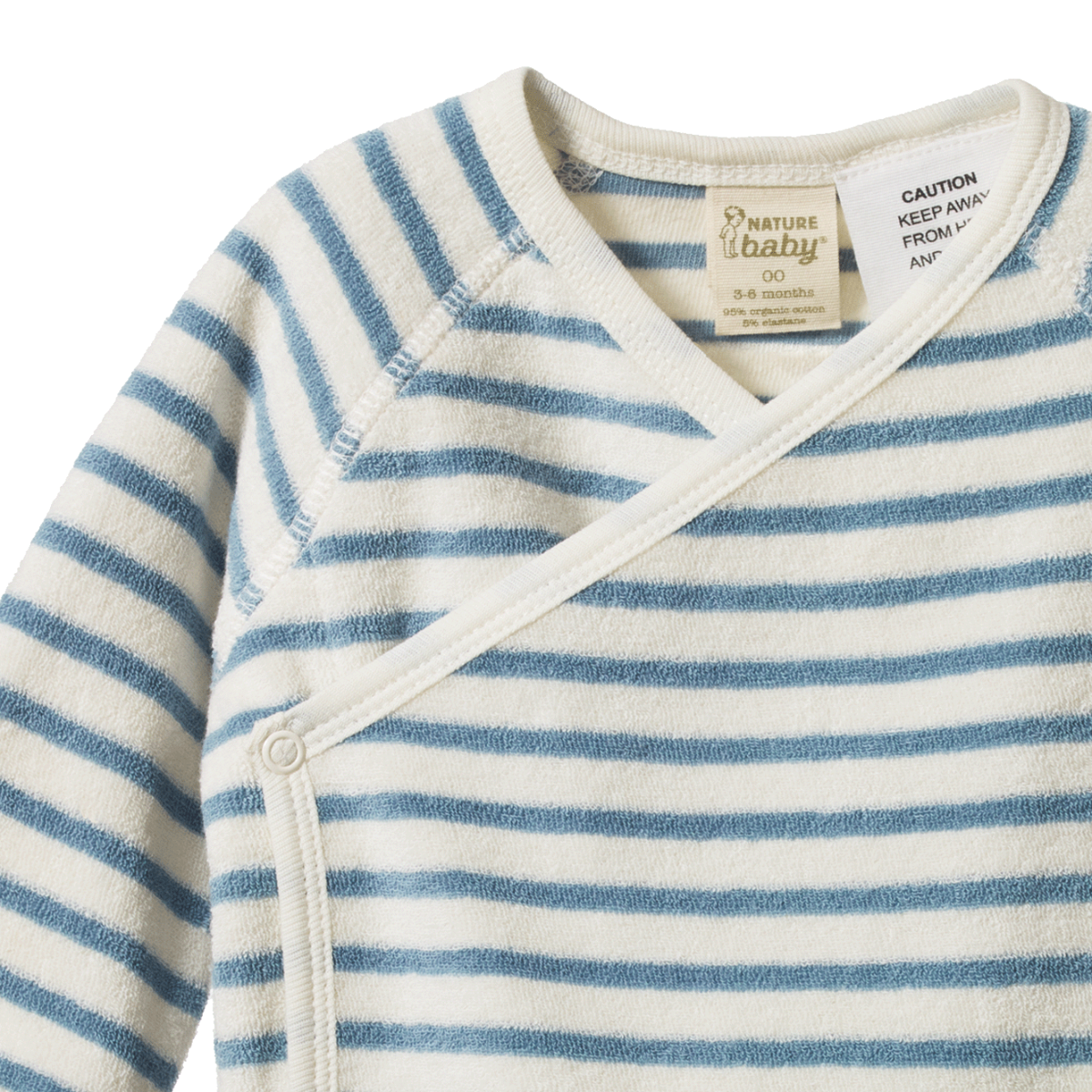 Kimono Jacket Terry - Powder Blue Sailor Stripe