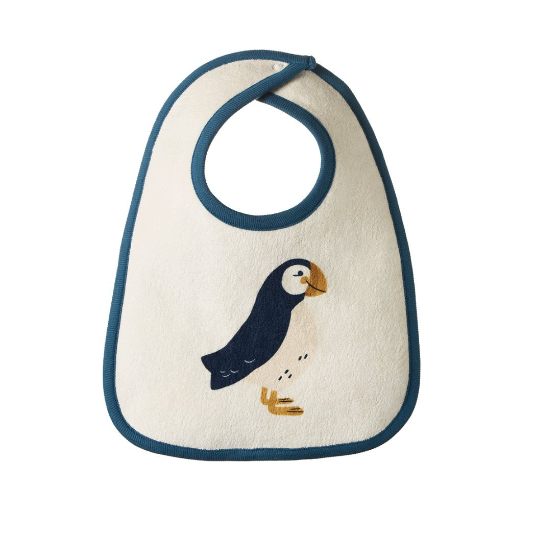 Reversible Bib - Puffin Print