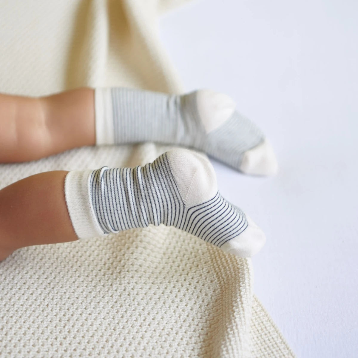 Organic Cotton Socks - Navy Stripe