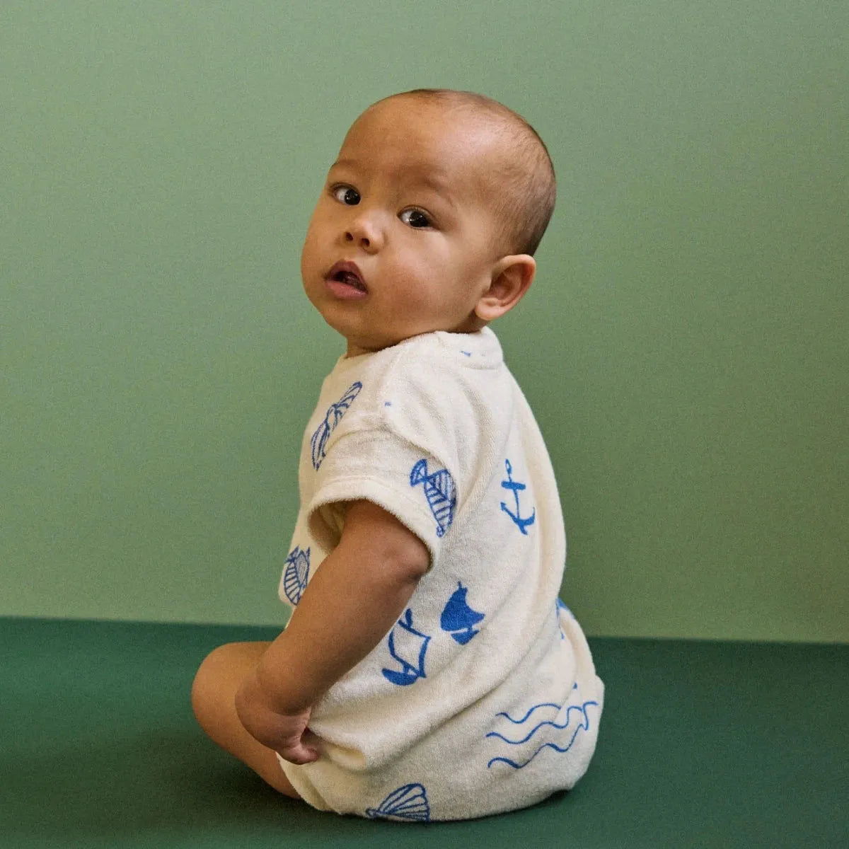 Juno Romper Terry - Atlantic