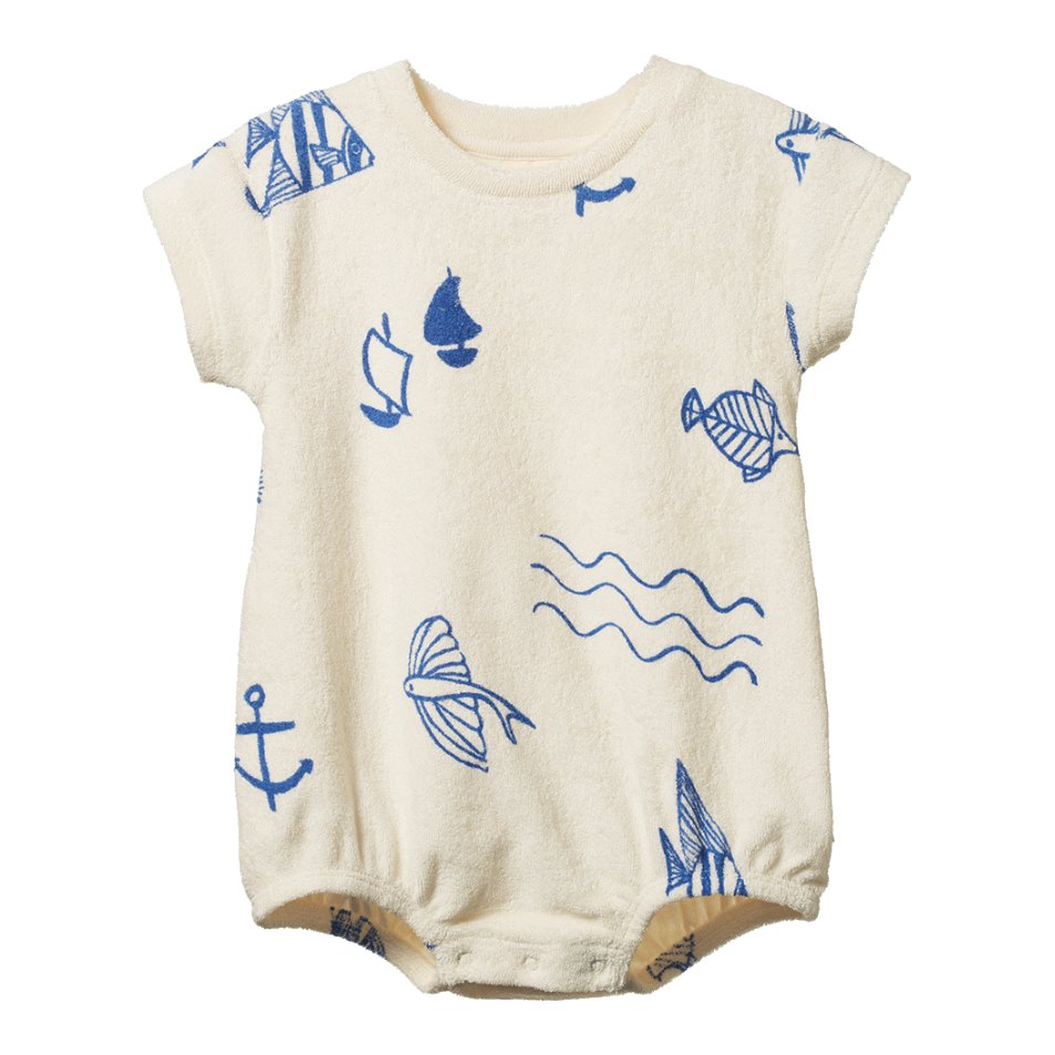 Juno Romper Terry - Atlantic