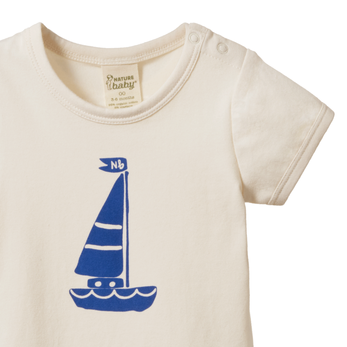 Stretch Jersey SS Bodysuit - Sail Boat