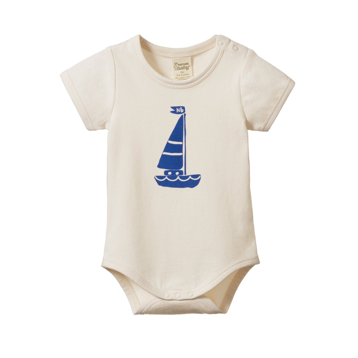 Stretch Jersey SS Bodysuit - Sail Boat