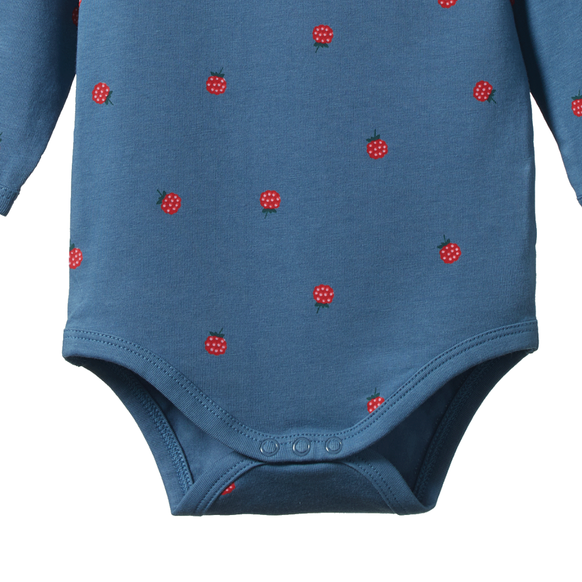 Stretch Jersey L/S Bodysuit - Raspberry Blue Print