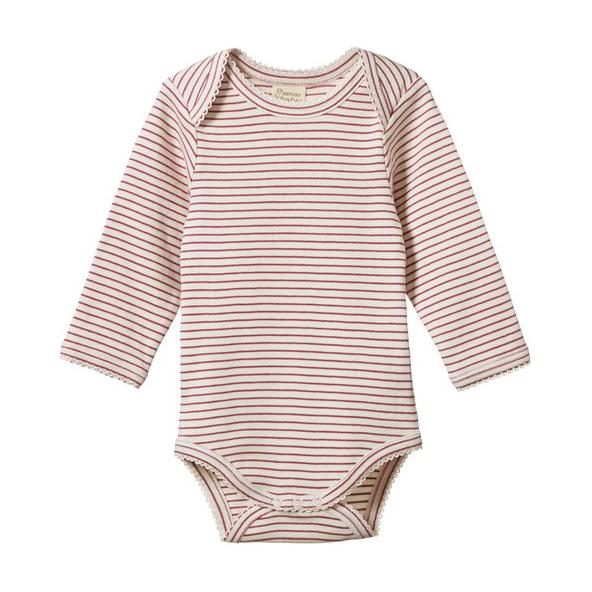 Long Sleeve Bodsuit - Rhubarb