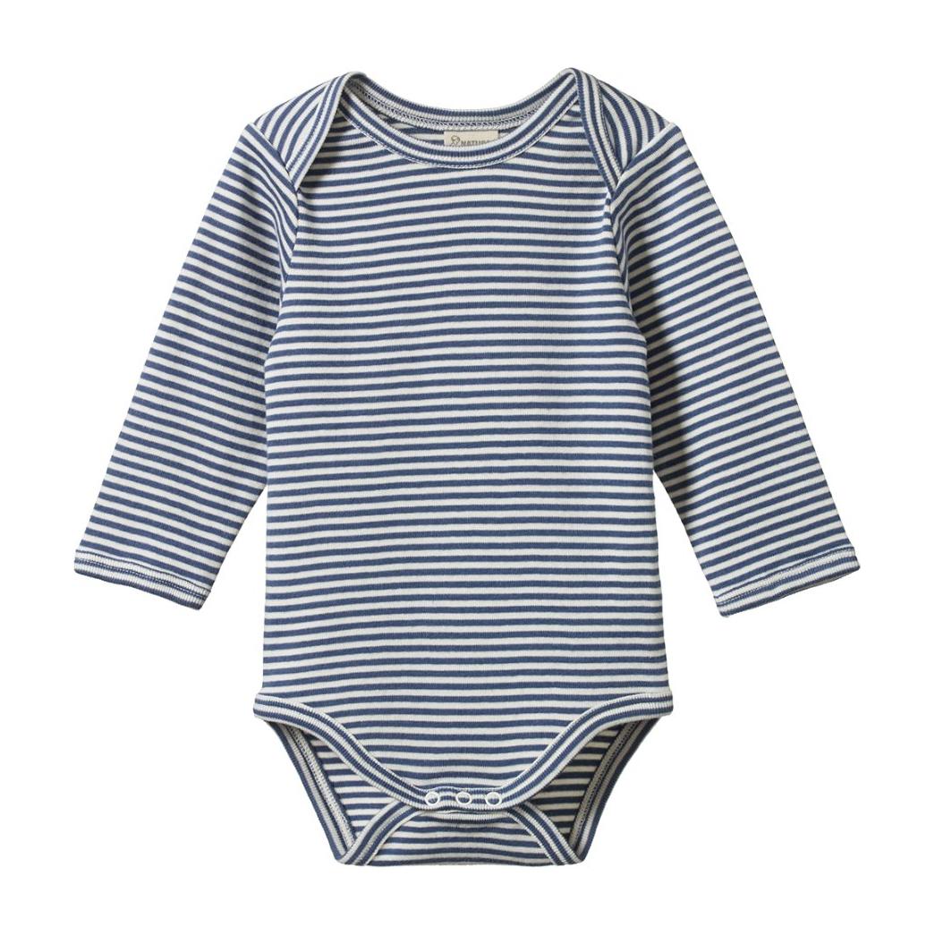 Long Sleeve Bodsuit - Vintage Indigo