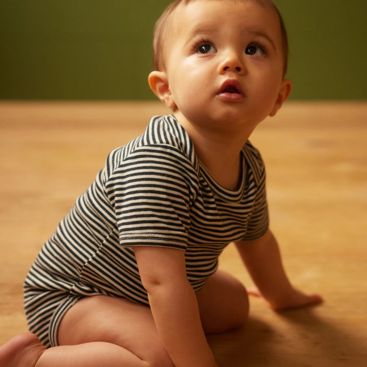 SS Bodysuit - Navy Stripe