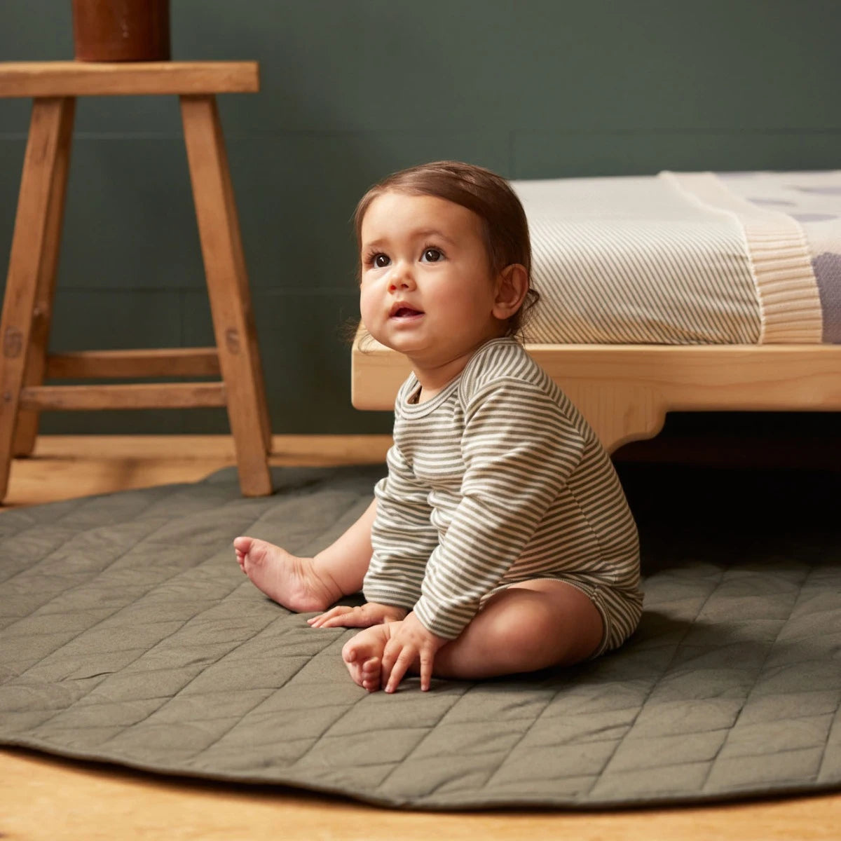 Long Sleeve Bodsuit - Nettle Stripe