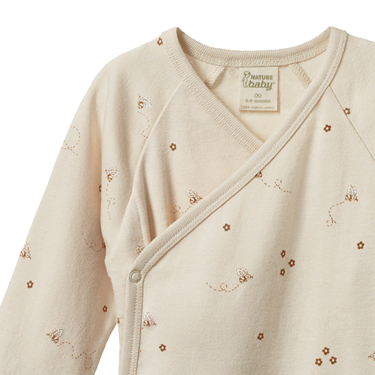 L/S Kimono Bodysuit - Bumble Bee Print