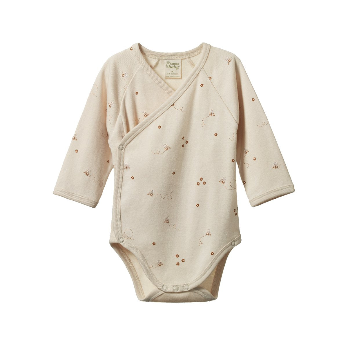 L/S Kimono Bodysuit - Bumble Bee Print