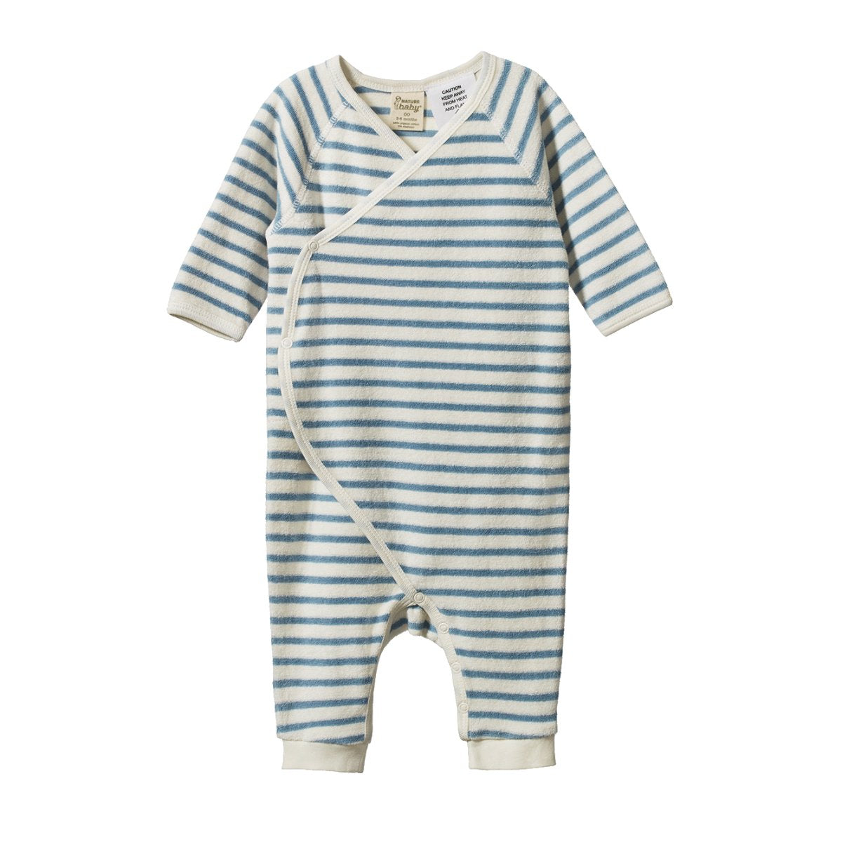 Kimono Stretch And Grow Terry - Powder Blue Sailor Stripe