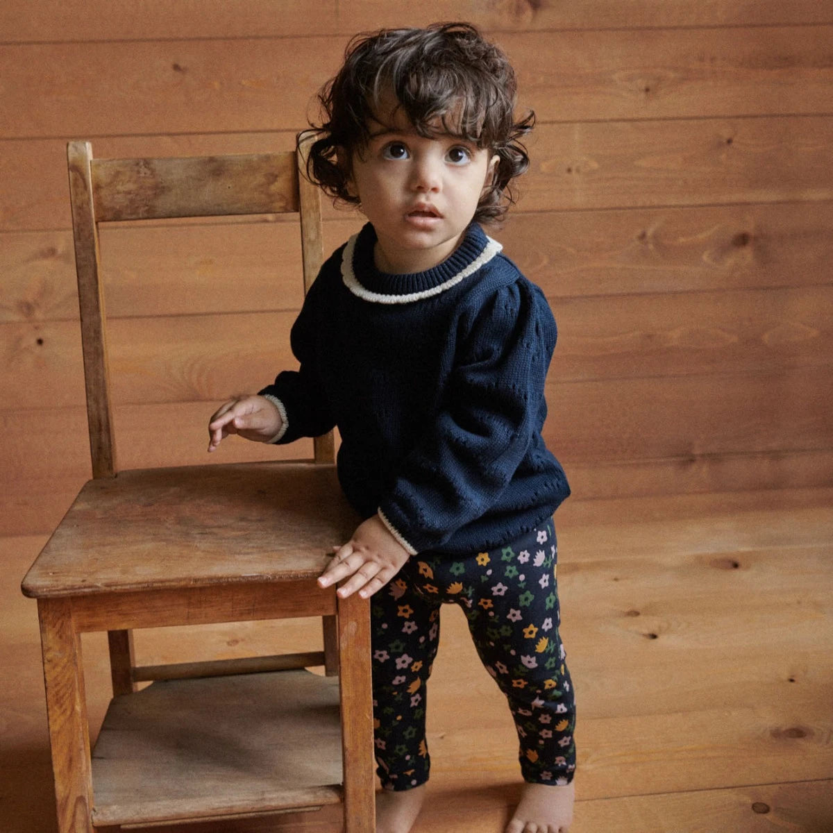 Leggings - Navy Pollyanna Print