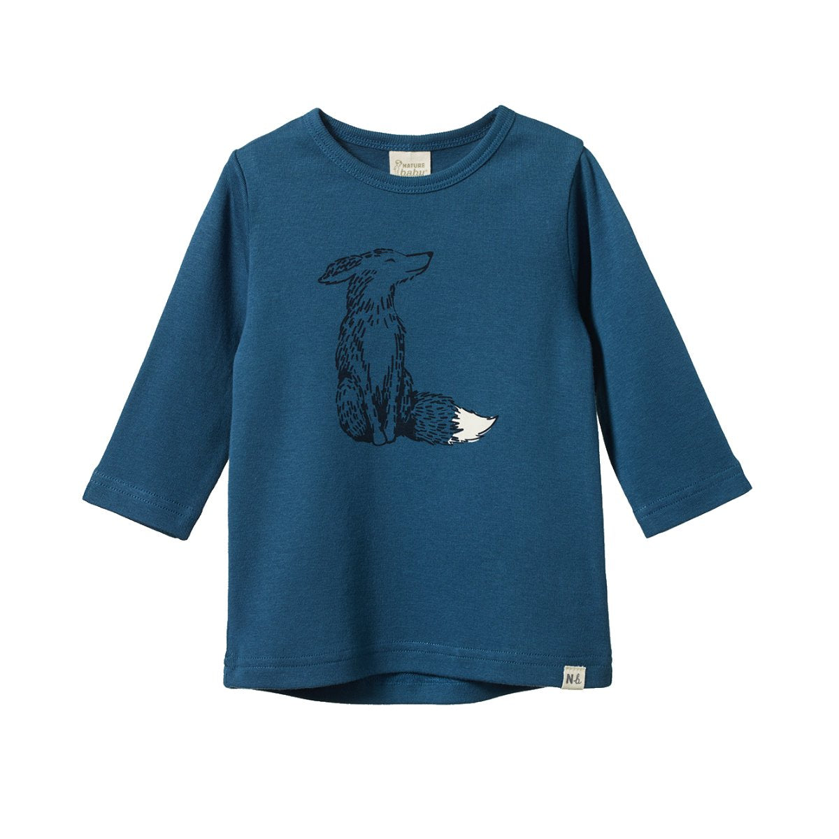 Long Sleeve River Tee - Fox Teal Print