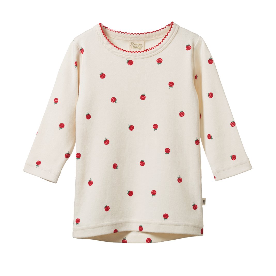 Long Sleeve Cloud Tee - Raspberry Print