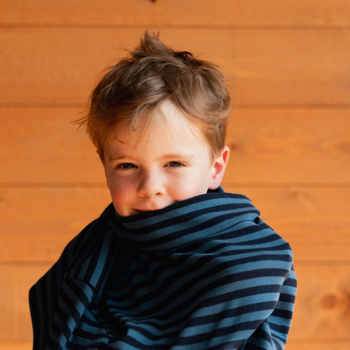 Turtle Neck - Navy/Teal Sea Stripe