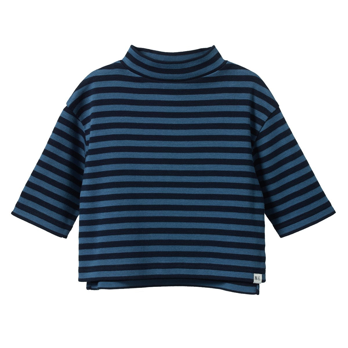 Turtle Neck - Navy/Teal Sea Stripe
